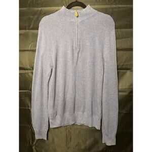 Brooks Brothers Slate Blue Merino Men's Quarter Zip Casual. Sweater Size Medium